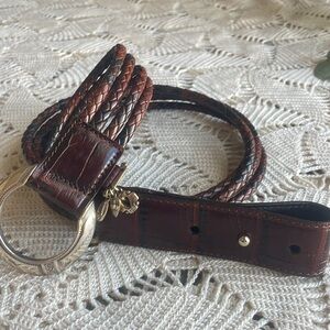 4 Strand Braided Leather Belt with Charms Boho Southwestern Size Large (34)